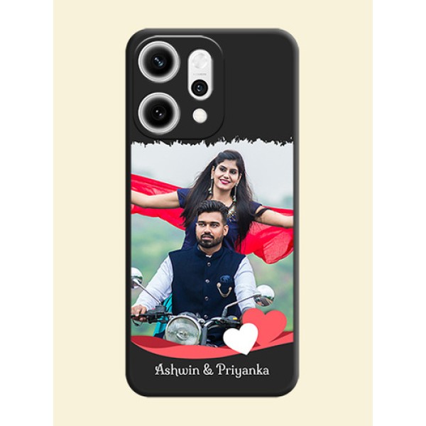 Pin Color Love Shaped Ribbon Design with Text On Space Black Custom Soft Matte Mobile Back Cover - Oppo Reno 14 Pro 5G Pin Color Love Shaped Ribbon Design with Text On Space Black Custom Soft Matte Mobile Back Cover - Oppo Reno 14 Pro 5G