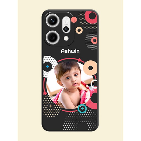 Multicoloured Round Image On Space Black Custom Soft Matte Mobile Back Cover - Oppo Reno 14 Pro 5G Multicoloured Round Image On Space Black Custom Soft Matte Mobile Back Cover - Oppo Reno 14 Pro 5G