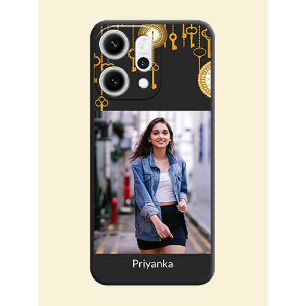 Decorative Design with Text On Space Black Custom Soft Matte Mobile Back Cover - Oppo Reno 14 Pro 5G Decorative Design with Text On Space Black Custom Soft Matte Mobile Back Cover - Oppo Reno 14 Pro 5G