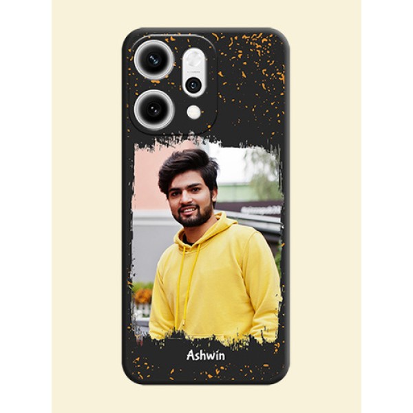 Spray Free Design on Photo On Space Black Custom Soft Matte Mobile Back Cover - Oppo Reno 14 Pro 5G Spray Free Design on Photo On Space Black Custom Soft Matte Mobile Back Cover - Oppo Reno 14 Pro 5G