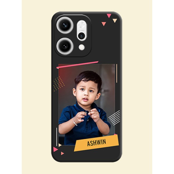 Photo Frame with Triangle Small Dots on Photo On Space Black Custom Soft Matte Mobile Back Cover - Oppo Reno 14 Pro 5G Photo Frame with Triangle Small Dots on Photo On Space Black Custom Soft Matte Mobile Back Cover - Oppo Reno 14 Pro 5G