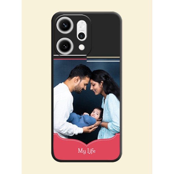 Classic Plain Design with Name On Space Black Custom Soft Matte Mobile Back Cover - Oppo Reno 14 Pro 5G Classic Plain Design with Name On Space Black Custom Soft Matte Mobile Back Cover - Oppo Reno 14 Pro 5G