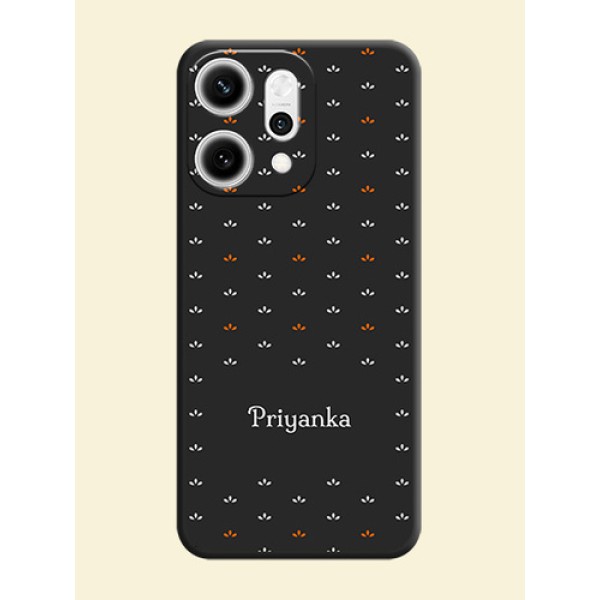 Simple Pattern With Custom Text On Space Black Custom Soft Matte Mobile Back Cover - Oppo Reno 14 Pro 5G Simple Pattern With Custom Text On Space Black Custom Soft Matte Mobile Back Cover - Oppo Reno 14 Pro 5G