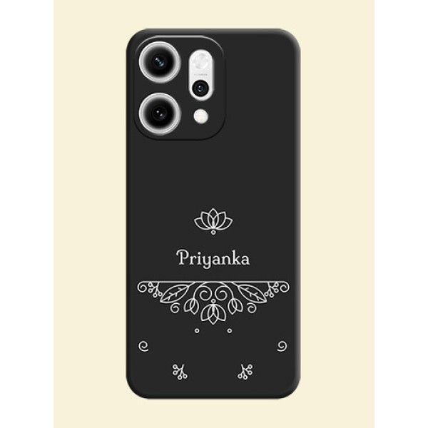 Lotus Garden Custom Text On Space Black Custom Soft Matte Mobile Back Cover - Oppo Reno 14 Pro 5G Lotus Garden Custom Text On Space Black Custom Soft Matte Mobile Back Cover - Oppo Reno 14 Pro 5G