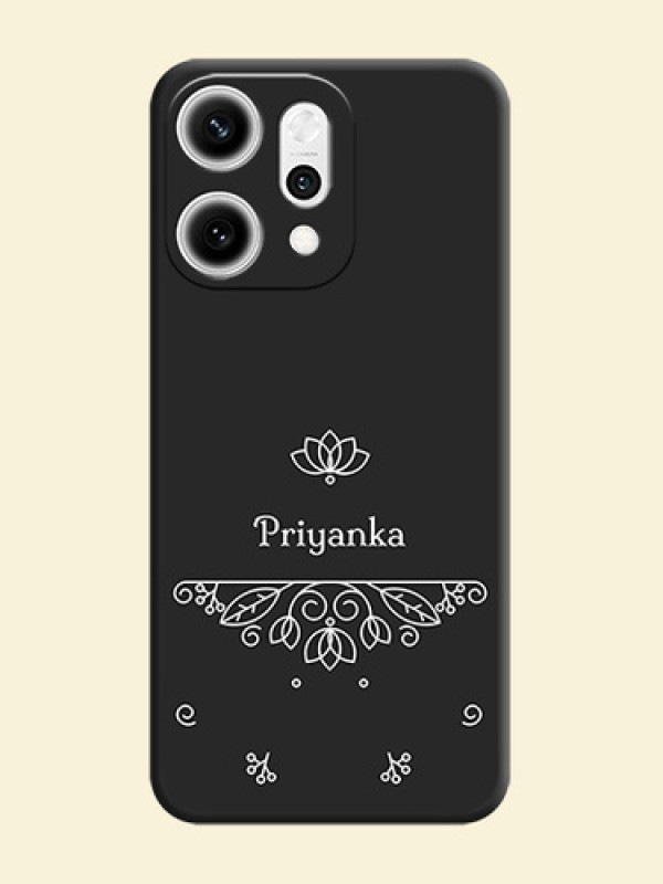 Lotus Garden Custom Text On Space Black Custom Soft Matte Mobile Back Cover - Oppo Reno 14 Pro 5G
