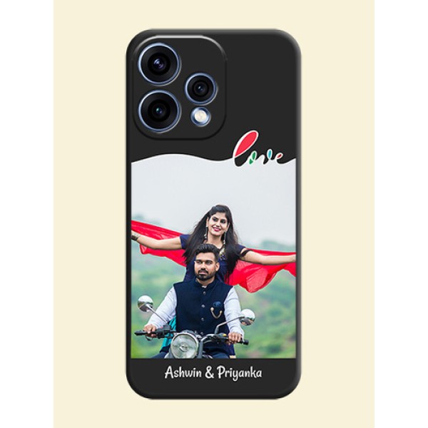 Fall in Love Pattern with Picture on Photo On Space Black Custom Soft Matte Mobile Back Cover - Oppo Reno 15 5G Fall in Love Pattern with Picture on Photo On Space Black Custom Soft Matte Mobile Back Cover - Oppo Reno 15 5G