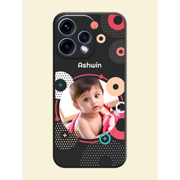 Multicoloured Round Image On Space Black Custom Soft Matte Mobile Back Cover - Oppo Reno 15 5G Multicoloured Round Image On Space Black Custom Soft Matte Mobile Back Cover - Oppo Reno 15 5G