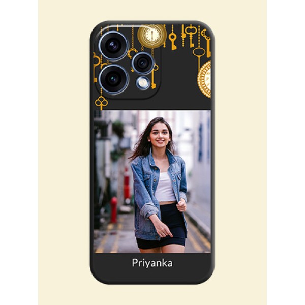 Decorative Design with Text On Space Black Custom Soft Matte Mobile Back Cover - Oppo Reno 15 5G Decorative Design with Text On Space Black Custom Soft Matte Mobile Back Cover - Oppo Reno 15 5G