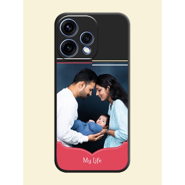 Classic Plain Design with Name On Space Black Custom Soft Matte Mobile Back Cover - Oppo Reno 15 5G Classic Plain Design with Name On Space Black Custom Soft Matte Mobile Back Cover - Oppo Reno 15 5G