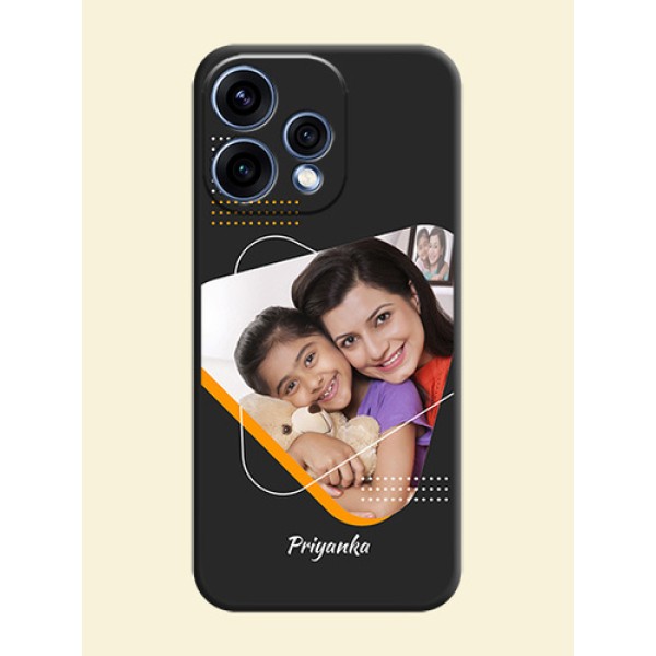 Yellow Triangle on Photo On Space Black Custom Soft Matte Mobile Back Cover - Oppo Reno 15 5G