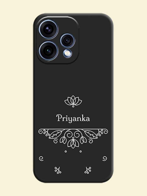 Lotus Garden Custom Text On Space Black Custom Soft Matte Mobile Back Cover - Oppo Reno 15 5G