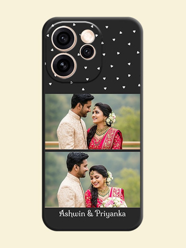 Miniature Love Symbols with Name On Space Black Custom Soft Matte Mobile Back Cover - Oppo Reno 15 Pro 5G