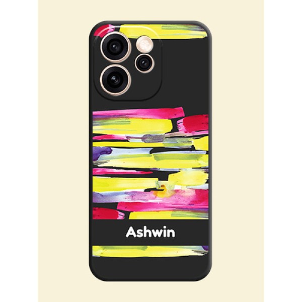 Brush Coloured On Space Black Custom Soft Matte Mobile Back Cover - Oppo Reno 15 Pro 5G Brush Coloured On Space Black Custom Soft Matte Mobile Back Cover - Oppo Reno 15 Pro 5G