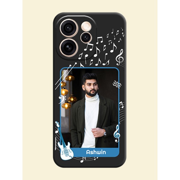 Musical Theme Design with Text on Photo On Space Black Custom Soft Matte Mobile Back Cover - Oppo Reno 15 Pro 5G Musical Theme Design with Text on Photo On Space Black Custom Soft Matte Mobile Back Cover - Oppo Reno 15 Pro 5G