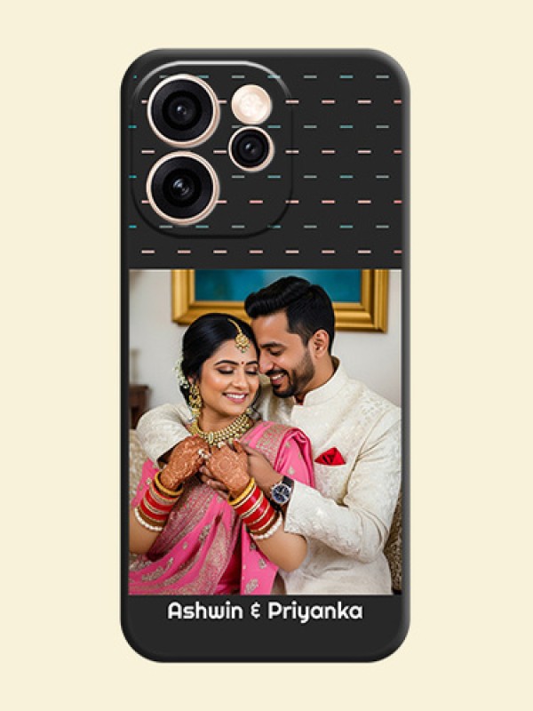Line Pattern Design with Text On Space Black Custom Soft Matte Mobile Back Cover - Oppo Reno 15 Pro 5G