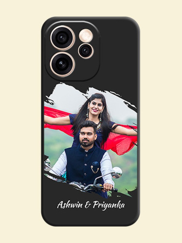 Grunge Brush Strokes on Photo On Space Black Custom Soft Matte Mobile Back Cover - Oppo Reno 15 Pro 5G