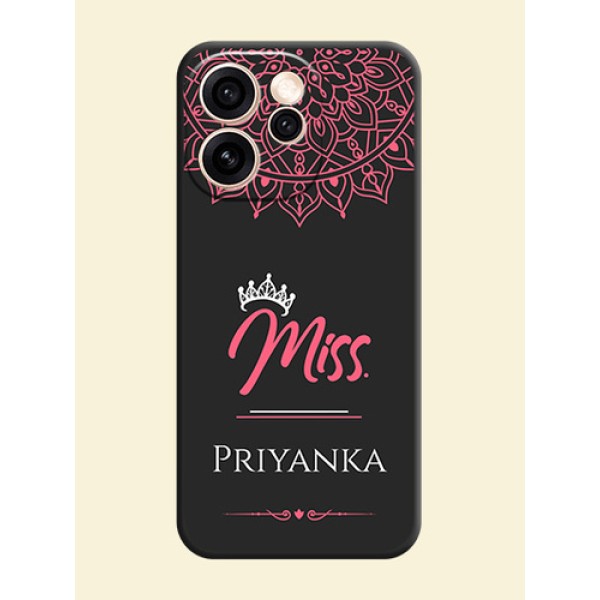 Mrs Name with Floral Design On Space Black Custom Soft Matte Mobile Back Cover - Oppo Reno 15 Pro 5G Mrs Name with Floral Design On Space Black Custom Soft Matte Mobile Back Cover - Oppo Reno 15 Pro 5G
