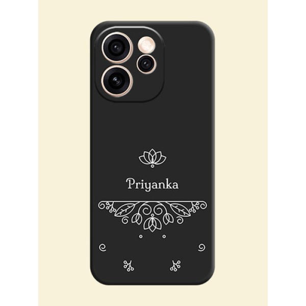 Lotus Garden Custom Text On Space Black Custom Soft Matte Mobile Back Cover - Oppo Reno 15 Pro 5G Lotus Garden Custom Text On Space Black Custom Soft Matte Mobile Back Cover - Oppo Reno 15 Pro 5G