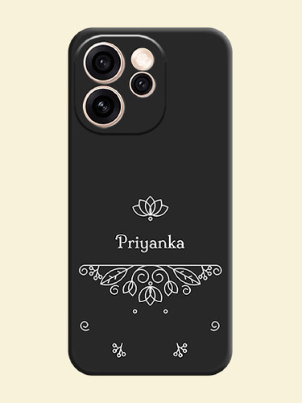 Lotus Garden Custom Text On Space Black Custom Soft Matte Mobile Back Cover - Oppo Reno 15 Pro 5G