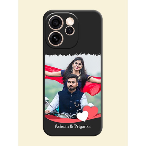 Pin Color Love Shaped Ribbon Design with Text On Space Black Custom Soft Matte Mobile Back Cover - Oppo Reno 15 Pro Mini 5G Pin Color Love Shaped Ribbon Design with Text On Space Black Custom Soft Matte Mobile Back Cover - Oppo Reno 15 Pro Mini 5G