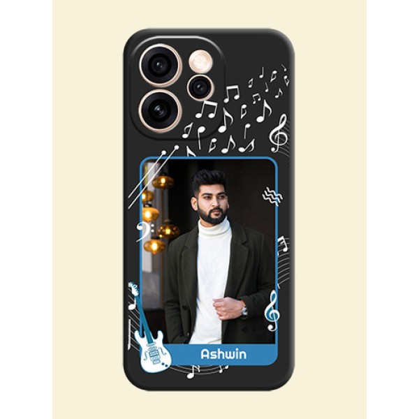 Musical Theme Design with Text on Photo On Space Black Custom Soft Matte Mobile Back Cover - Oppo Reno 15 Pro Mini 5G Musical Theme Design with Text on Photo On Space Black Custom Soft Matte Mobile Back Cover - Oppo Reno 15 Pro Mini 5G