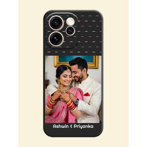 Line Pattern Design with Text On Space Black Custom Soft Matte Mobile Back Cover - Oppo Reno 15 Pro Mini 5G