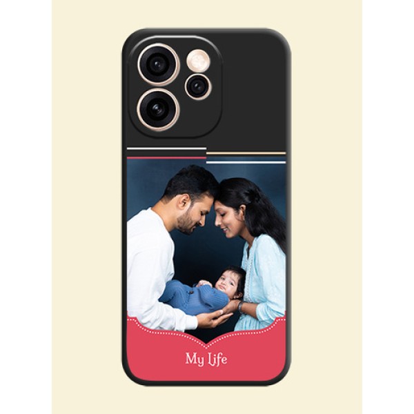Classic Plain Design with Name On Space Black Custom Soft Matte Mobile Back Cover - Oppo Reno 15 Pro Mini 5G Classic Plain Design with Name On Space Black Custom Soft Matte Mobile Back Cover - Oppo Reno 15 Pro Mini 5G