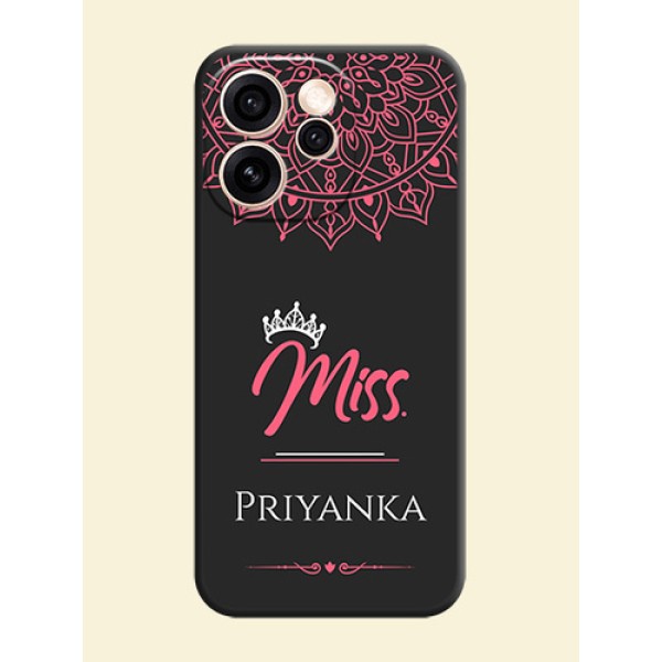 Mrs Name with Floral Design On Space Black Custom Soft Matte Mobile Back Cover - Oppo Reno 15 Pro Mini 5G Mrs Name with Floral Design On Space Black Custom Soft Matte Mobile Back Cover - Oppo Reno 15 Pro Mini 5G