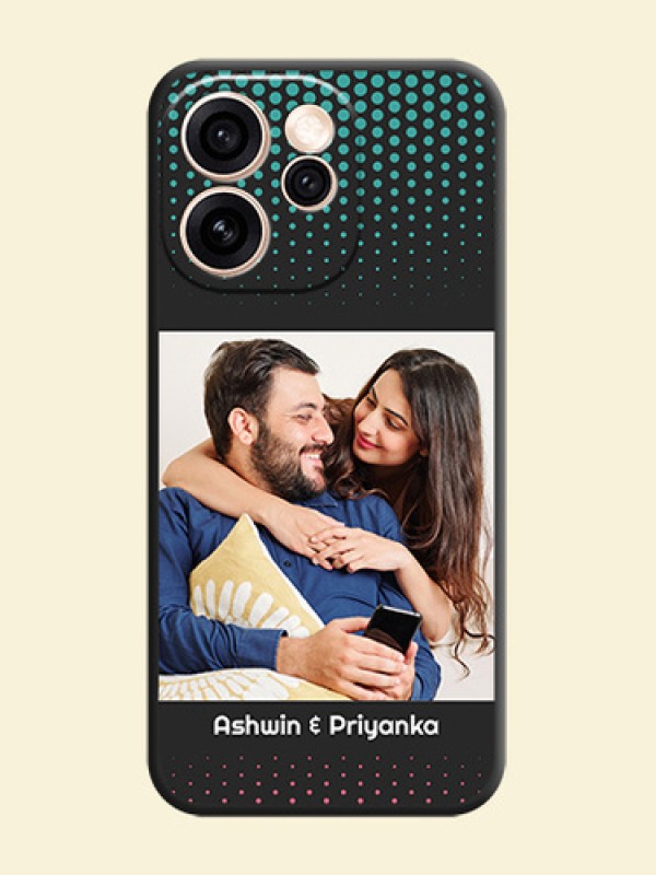 Faded Dots with Grunge Photo Frame and Text On Space Black Custom Soft Matte Mobile Back Cover - Oppo Reno 15 Pro Mini 5G