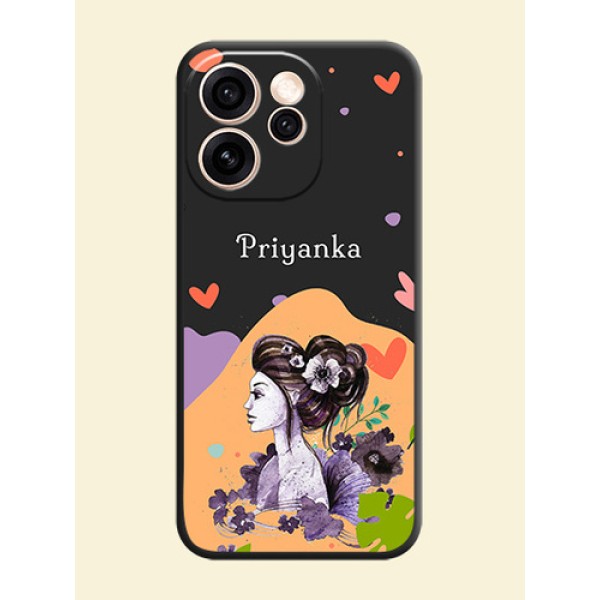 Namecase For Her With Fancy Lady Image On Space Black Custom Soft Matte Mobile Back Cover - Oppo Reno 15 Pro Mini 5G Namecase For Her With Fancy Lady Image On Space Black Custom Soft Matte Mobile Back Cover - Oppo Reno 15 Pro Mini 5G