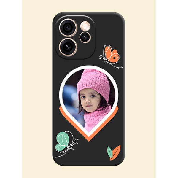 Upload Pic With Simple Butterly Design On Space Black Custom Soft Matte Mobile Back Cover - Oppo Reno 15 Pro Mini 5G Upload Pic With Simple Butterly Design On Space Black Custom Soft Matte Mobile Back Cover - Oppo Reno 15 Pro Mini 5G