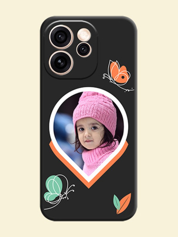 Upload Pic With Simple Butterly Design On Space Black Custom Soft Matte Mobile Back Cover - Oppo Reno 15 Pro Mini 5G