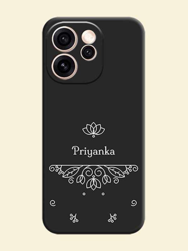 Lotus Garden Custom Text On Space Black Custom Soft Matte Mobile Back Cover - Oppo Reno 15 Pro Mini 5G