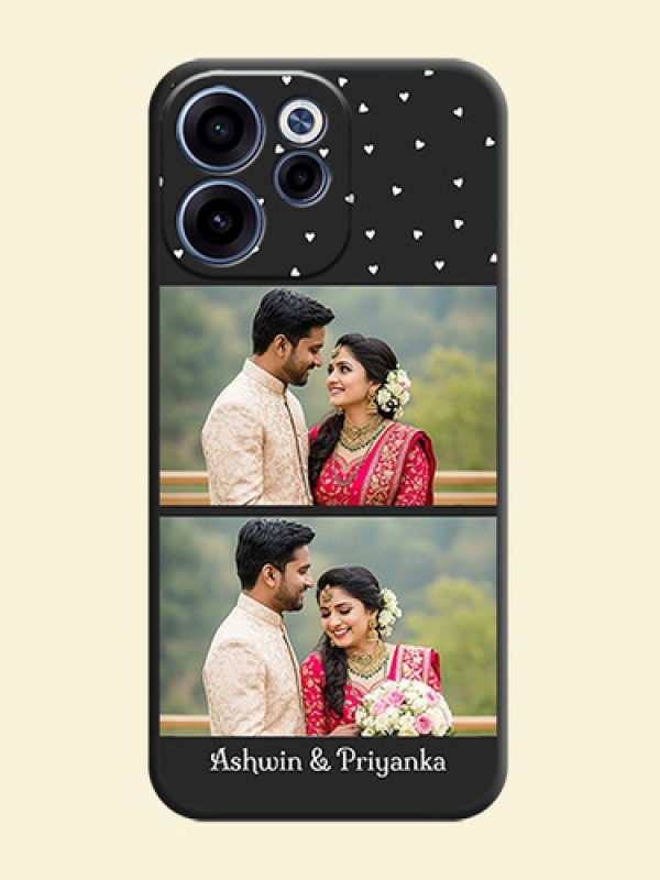 Miniature Love Symbols with Name On Space Black Custom Soft Matte Mobile Back Cover - Oppo Reno 15C 5G