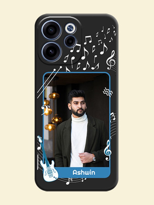 Musical Theme Design with Text on Photo On Space Black Custom Soft Matte Mobile Back Cover - Oppo Reno 15C 5G