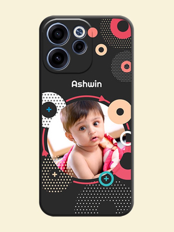 Multicoloured Round Image On Space Black Custom Soft Matte Mobile Back Cover - Oppo Reno 15C 5G