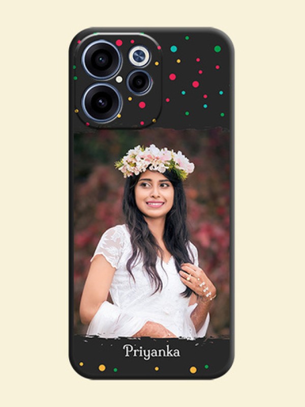 Multicolor Dotted Pattern with Text On Space Black Custom Soft Matte Mobile Back Cover - Oppo Reno 15C 5G