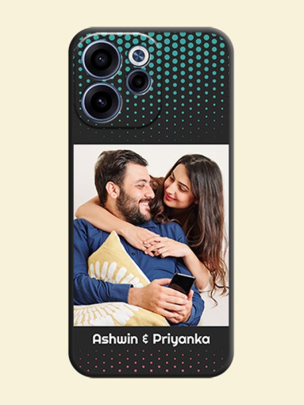Faded Dots with Grunge Photo Frame and Text On Space Black Custom Soft Matte Mobile Back Cover - Oppo Reno 15C 5G