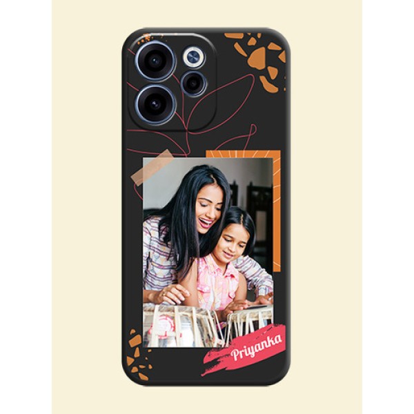 Orange Photo Frame On Space Black Custom Soft Matte Mobile Back Cover - Oppo Reno 15C 5G Orange Photo Frame On Space Black Custom Soft Matte Mobile Back Cover - Oppo Reno 15C 5G