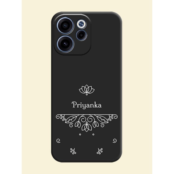 Lotus Garden Custom Text On Space Black Custom Soft Matte Mobile Back Cover - Oppo Reno 15C 5G Lotus Garden Custom Text On Space Black Custom Soft Matte Mobile Back Cover - Oppo Reno 15C 5G