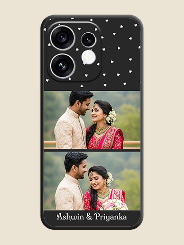 Miniature Love Symbols with Name On Space Black Custom Soft Matte Mobile Back Cover - Oppo Reno 16 5G