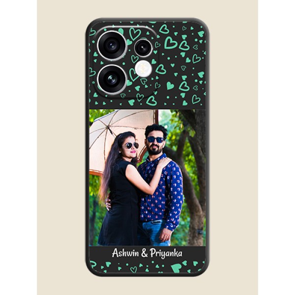 Sea Green Indefinite Love Pattern on Photo On Space Black Custom Soft Matte Mobile Back Cover - Oppo Reno 16 5G Sea Green Indefinite Love Pattern on Photo On Space Black Custom Soft Matte Mobile Back Cover - Oppo Reno 16 5G