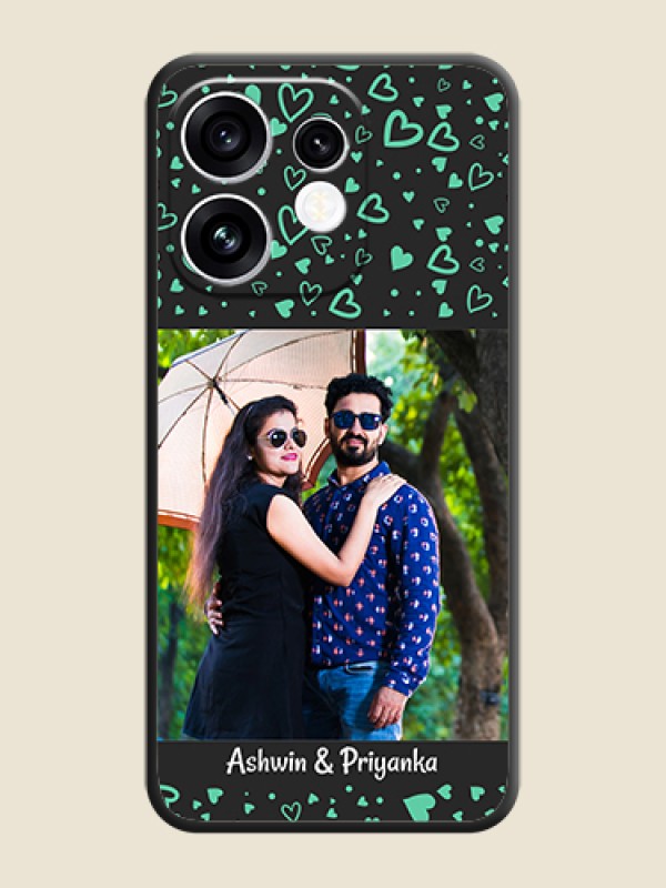 Sea Green Indefinite Love Pattern on Photo On Space Black Custom Soft Matte Mobile Back Cover - Oppo Reno 16 5G