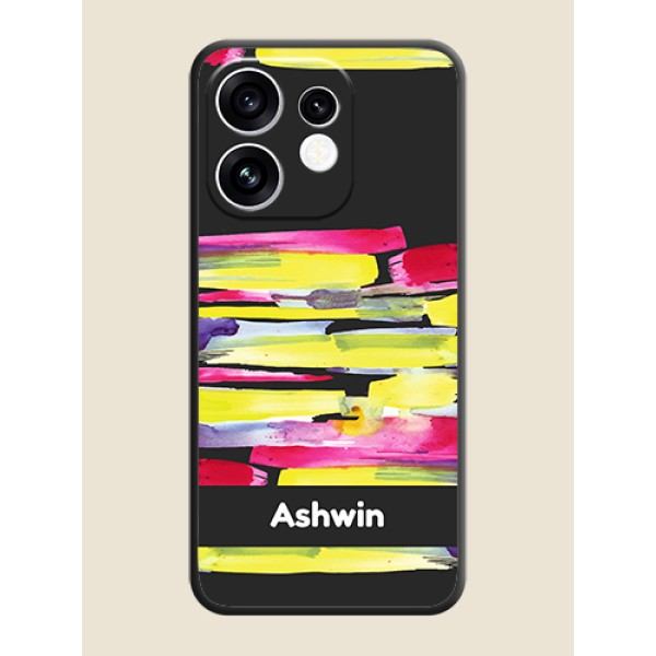 Brush Coloured On Space Black Custom Soft Matte Mobile Back Cover - Oppo Reno 16 5G Brush Coloured On Space Black Custom Soft Matte Mobile Back Cover - Oppo Reno 16 5G