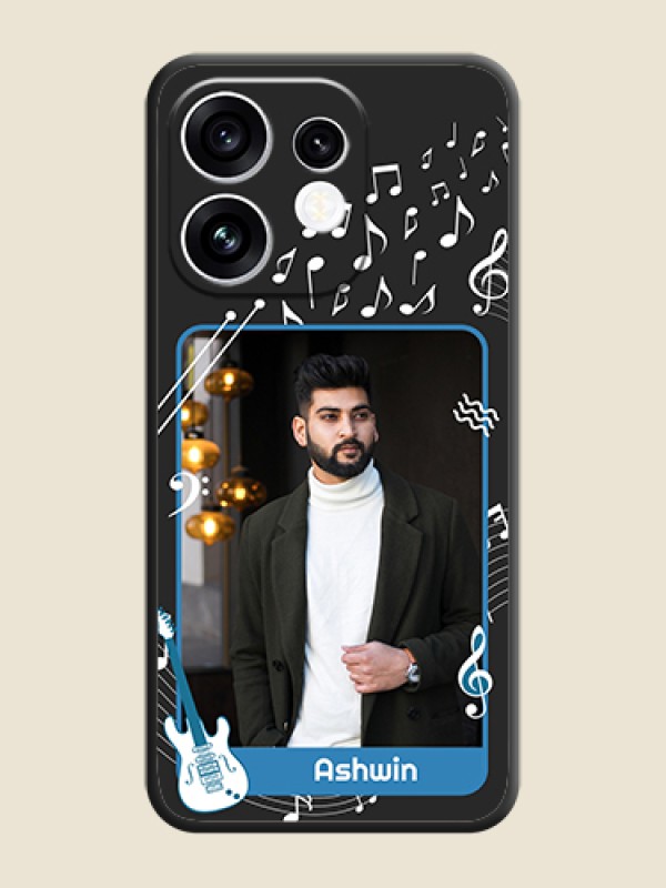 Musical Theme Design with Text on Photo On Space Black Custom Soft Matte Mobile Back Cover - Oppo Reno 16 5G