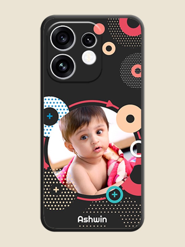 Multicoloured Round Image On Space Black Custom Soft Matte Mobile Back Cover - Oppo Reno 16 5G