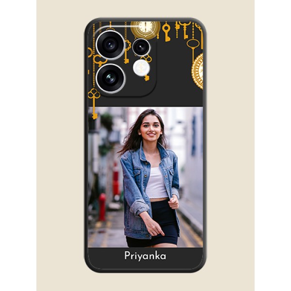 Decorative Design with Text On Space Black Custom Soft Matte Mobile Back Cover - Oppo Reno 16 5G Decorative Design with Text On Space Black Custom Soft Matte Mobile Back Cover - Oppo Reno 16 5G