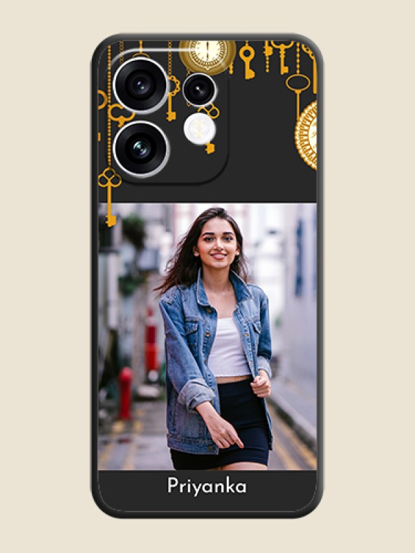 Decorative Design with Text On Space Black Custom Soft Matte Mobile Back Cover - Oppo Reno 16 5G