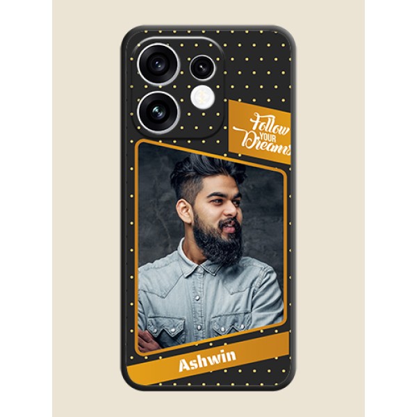 Follow Your Dreams with White Dots On Space Black Custom Soft Matte Mobile Back Cover - Oppo Reno 16 5G
