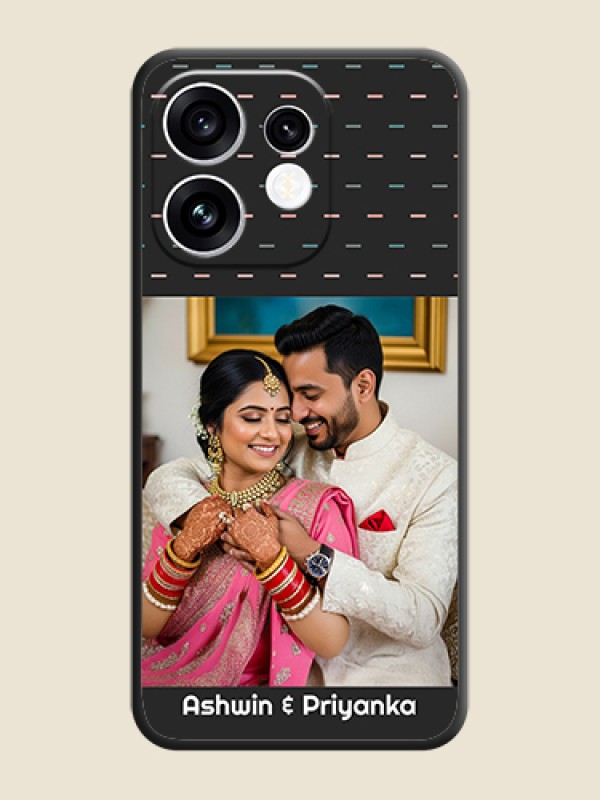Line Pattern Design with Text On Space Black Custom Soft Matte Mobile Back Cover - Oppo Reno 16 5G